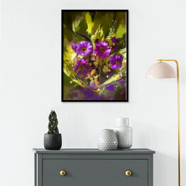 Plakat w ramie Bukiet fioletowych kwiatów - grafika