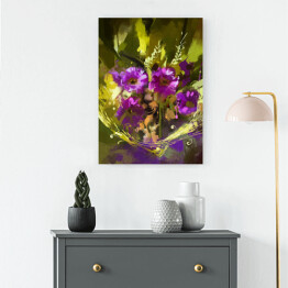 Obraz na płótnie Bukiet fioletowych kwiatów - grafika