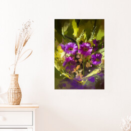 Plakat Bukiet fioletowych kwiatów - grafika