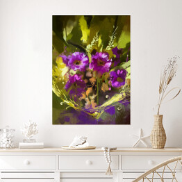 Plakat Bukiet fioletowych kwiatów - grafika