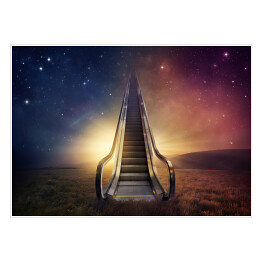 Plakat Ruchome schody prowadzące do nieba