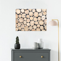 Plakat samoprzylepny Stos drewna opałowego - wzór