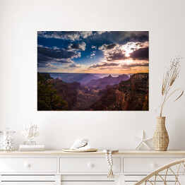 Plakat samoprzylepny Pochmurne niebo nad Wielkim Kanionem