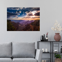 Plakat samoprzylepny Pochmurne niebo nad Wielkim Kanionem