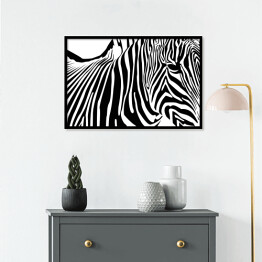 Plakat w ramie Zebra - widok z boku