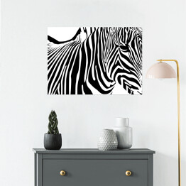 Plakat samoprzylepny Zebra - widok z boku