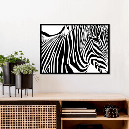 Plakat w ramie Zebra - widok z boku