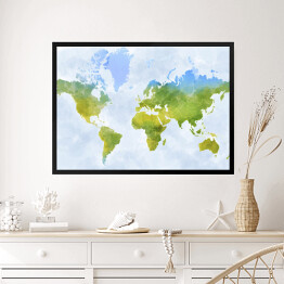 Kolorowa mapa świata - granice państw