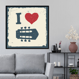 Ilustracja z sercem i gitarą