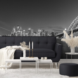 Fototapeta samoprzylepna Opera w Sydney i panorama miasta widziana z mostu portowego