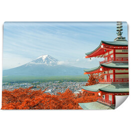 Fototapeta Góra Fuji i japońska architektura