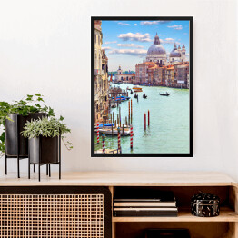 Obraz w ramie Wenecja - kanały w słoneczny letni dzień