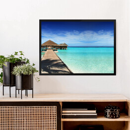 Obraz w ramie Słoneczna plaża na Malediwach