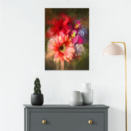 Plakat samoprzylepny Bukiet kwiatów w odcieniach różu