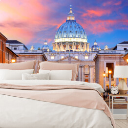 Fototapeta samoprzylepna Pięknie oświetlony Watykan, Rzym