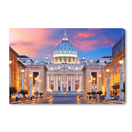 Obraz na płótnie Pięknie oświetlony Watykan, Rzym