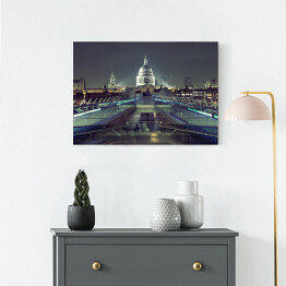 Obraz na płótnie Widok na Millennium Bridge i katedrę św. Pawła w Londynie