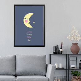 Obraz w ramie "Twinkle Twinkle Little Star" - ilustracja z księżycem i gwiazdą
