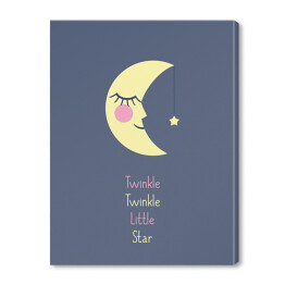 Obraz na płótnie "Twinkle Twinkle Little Star" - ilustracja z księżycem i gwiazdą