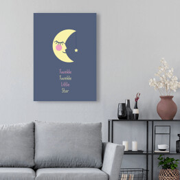Obraz na płótnie "Twinkle Twinkle Little Star" - ilustracja z księżycem i gwiazdą