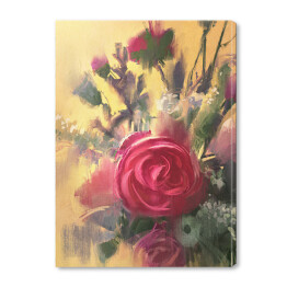 Obraz na płótnie Bukiet pięknych różowych róż