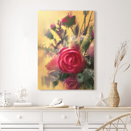 Obraz na płótnie Bukiet pięknych różowych róż