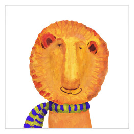 Plakat samoprzylepny Ręcznie rysowny portret lwa