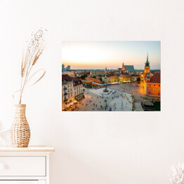 Plakat samoprzylepny Widok z góry na Stare Miasto w Warszawie