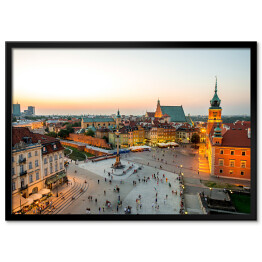 Plakat w ramie Widok z góry na Stare Miasto w Warszawie