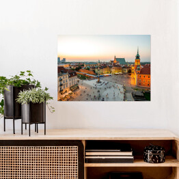 Plakat Widok z góry na Stare Miasto w Warszawie