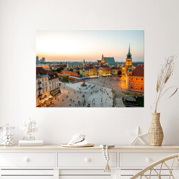 Plakat samoprzylepny Widok z góry na Stare Miasto w Warszawie