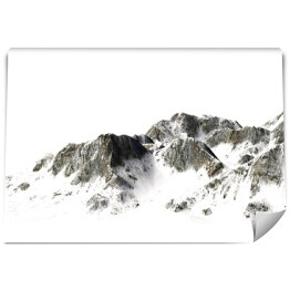Fototapeta Góry pokryte sniegiem na białym tle