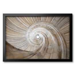 Obraz w ramie Spiralne schody z jasnego drewna