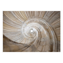 Plakat samoprzylepny Spiralne schody z jasnego drewna