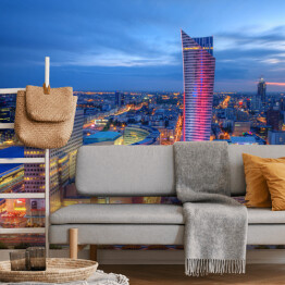 Fototapeta samoprzylepna Wieczorna panorama Warszawy