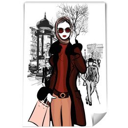 Fototapeta winylowa zmywalna Kobieta zakupach na Champs - Elysees w Paryżu