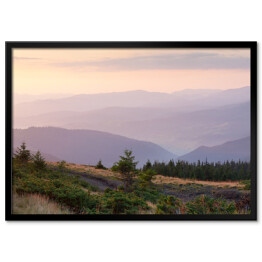 Plakat w ramie Panorama gór tuż przed zachodem słońca