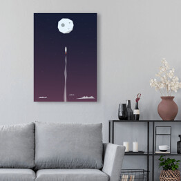 Obraz na płótnie Rakieta lecąca na księżyc