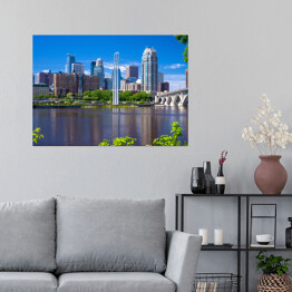 Plakat Rzeka Missisipi, panorama Minneapolis