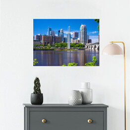 Plakat samoprzylepny Rzeka Missisipi, panorama Minneapolis