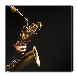 Obraz na płótnie Instrumenty muzyczne jazzowe na czarnym tle
