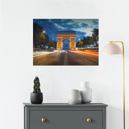 Plakat samoprzylepny Łuk Triumfalny, Paryż - efekt long exposure