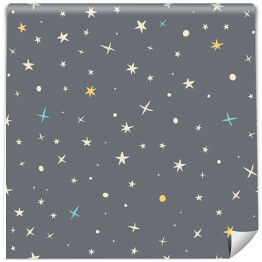 Tapeta samoprzylepna w rolce Wzór z nocnym niebem i kolorowymi gwiazdami