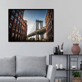 Plakat w ramie Widok mostu na Manhattanie
