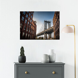 Plakat samoprzylepny Widok mostu na Manhattanie