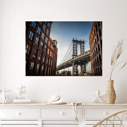 Plakat samoprzylepny Widok mostu na Manhattanie