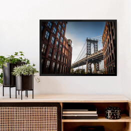 Obraz w ramie Widok mostu na Manhattanie