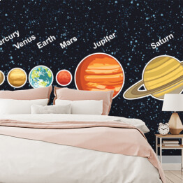 Ilustracja Układu Słonecznego przedstawiająca planety wokół Słońca