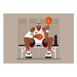 Kolorowa ilustracja - koszykarz