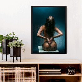 Obraz w ramie Seksowna dziewczyna siedząca tyłem